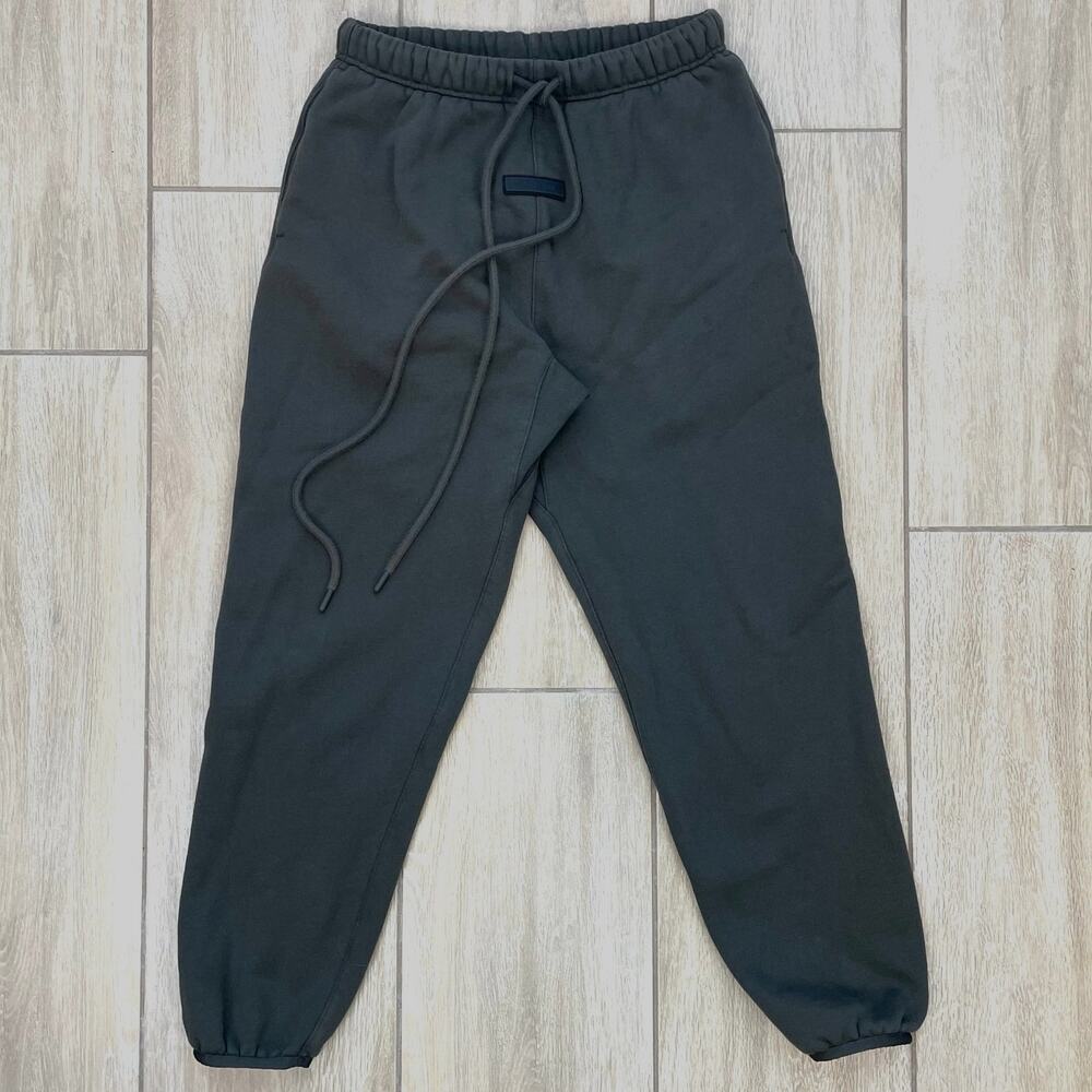 Fear of God Essentials Sweatpants XS Olive Green Fleece Joggers Drawstring Logo
